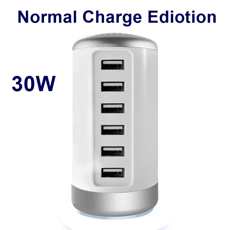 30W White Tongdaytech 65 Вт USB быстрое зарядное устройство концентратор Быстрая зарядка 3,0 мульти 6 портов usb type C PD зарядное устройство зарядная станция Каррегадор порт atil - Тип штекера: 30W White