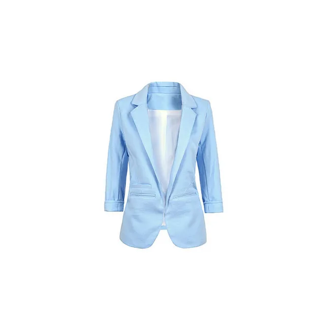 Модная куртка Женский костюм с рукавами в семь точек женская одежда Blaser Feminino пальто женские трендовые товары сплошной цвет - Цвет: as the picture shows