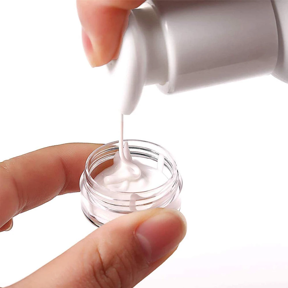 10g/10ml 리필용 플라스틱 화장품 투명 용기, 나사 포함, 흰색 뚜껑, 샘플 병, 아이섀도, 메이크업 냄비, 10 개
