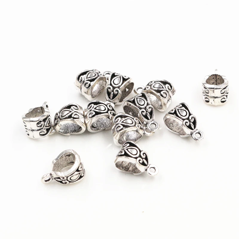 20pcs 13x8x8mm Beads Bails Pendants Jewelry Making DIY Necklace