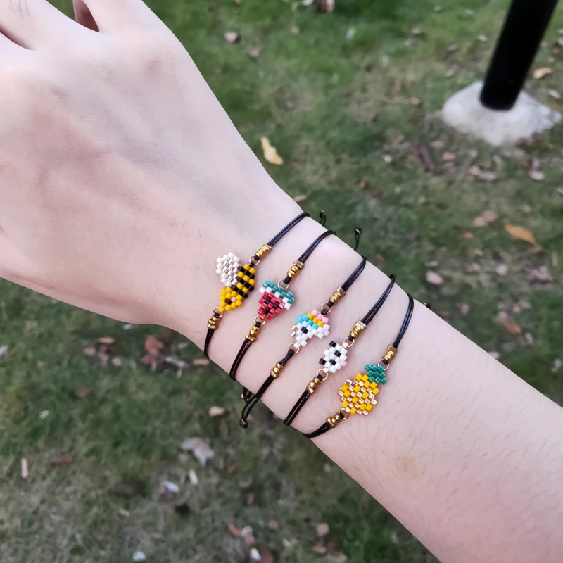 impuesto temperamento hasta ahora FAIRYWOO Conjuntos de pulseras de animales, brazaletes con dijes de  unicornio, piña, gato, abeja, joyería de sandía, pulsera ajustable|Pulseras  de amuleto| - AliExpress