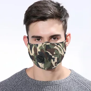 

Unisex Adults Cloth Face Shield with Valves Reusable Face Mask Face Shield Breathable Windproof Face Mask Washable Mouth Muffle