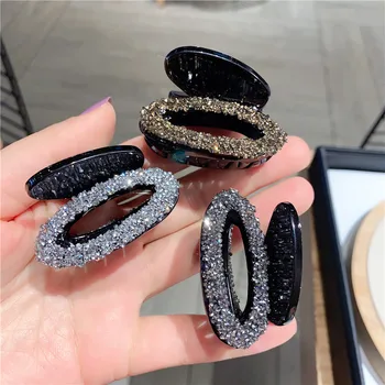 

little Luxury circular Hairpins Hair Ornaments Trendy Hair Clip Shiny mini Crab Hair Claws For Women Girl Accessories Headwear