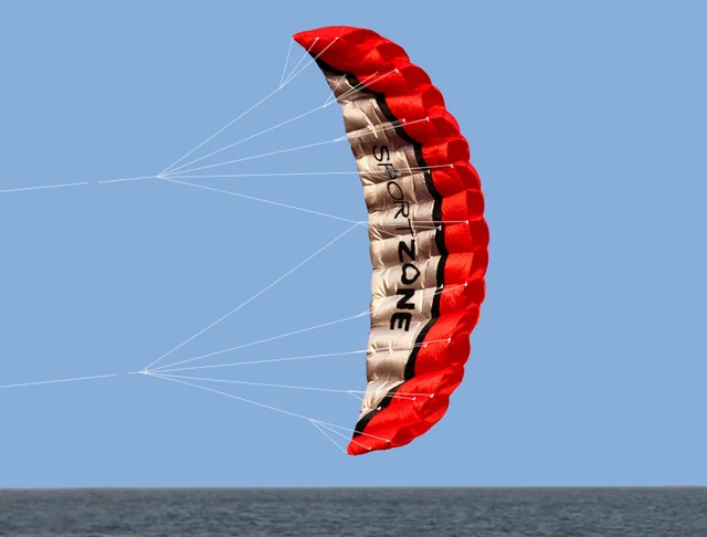 High Quality 2.5m Dual Line 4 Colors Parafoil Parachute Sports Beach Kite Easy to Fly 2