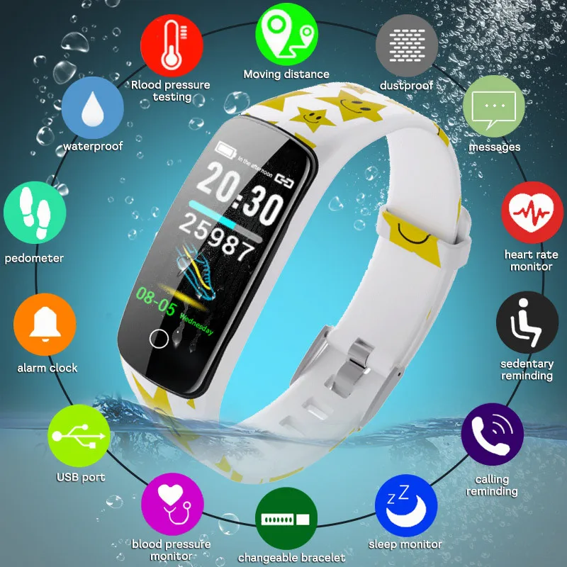 

Smart Wristband V8 Health Monitor Heart Rate/Blood Pressure/Pedometer Waterproof IP67 Sports Bracelet for Men Women Swim Band