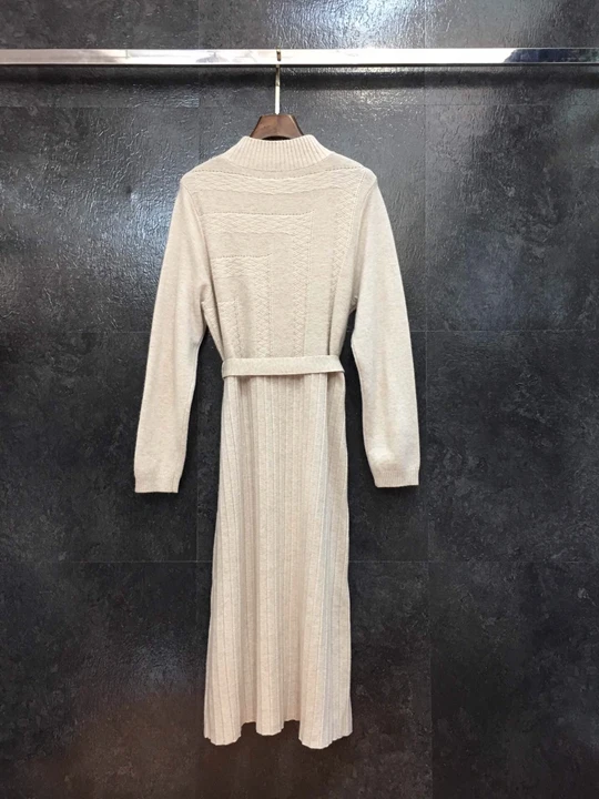 Новое Женское однотонное трикотажное платье с круглым вырезом и завязками на талии и длинным рукавом 1022 осень и зима