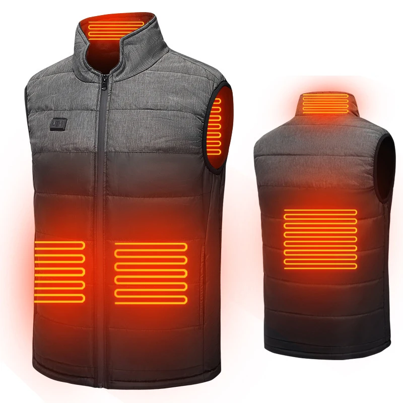 

Tactical USB Heated Vest Jacket Men Women Outdoor Hiking Cotton Coat Stand-up Collar Smart Heating Vest Ski Warm Fishing Clothes