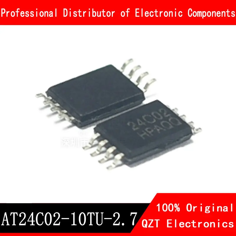 10pcs AT24C02-10TU-2.7 AT24C02 24c02 TSSOP8 2-Wire Serial EEPROM IC