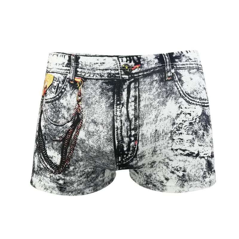 

New Man Underwear Comfortable Male Panties Breathable Boxer Sexy Underpants 3D Print Boxer Denim Printed Underwear Soft Boxer