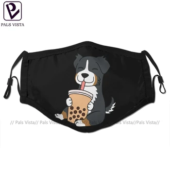 

Bernese Mountain Dog Mouth Face Mask Bernese Mountain Dog Drinking Bubble Tea Facial Mask Fashion Funny with 2 Filters for Adult