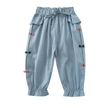 

Pants Baby Girl Spring Toddler Leggings Overall Trousers Pearl Decoration Cotton Soft Loose Comfortable Kids Fashion Clothes