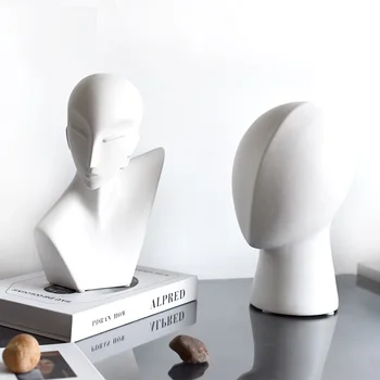 

Nordic Creative Abstract Figure Bust Art Sculpture Slender Man Statue Figurine Ceramics Crafts Simple Home Decoration R4252