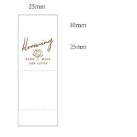 Étiquette en coton à motif personnalisé 25x70mm, étiquette de marque personnalisée pour vêtements, ruban en coton, crème lavable personnalisée 2