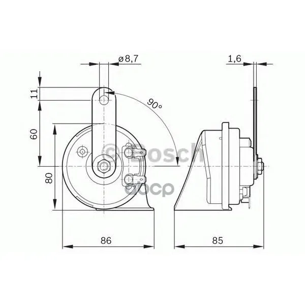 Сигнал Звуковой Ec9 510hz/420hz Комплект Citroen/Peugeot Bosch арт. 9320335007