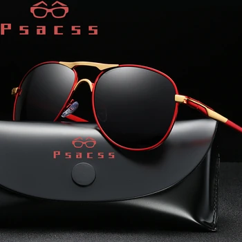 Psacss-gafas de sol polarizadas para hombre, lentes de sol polarizadas para piloto, marca Vintage, de alta calidad, a la moda, para conducir, para pescar, gafas de sol, hombre