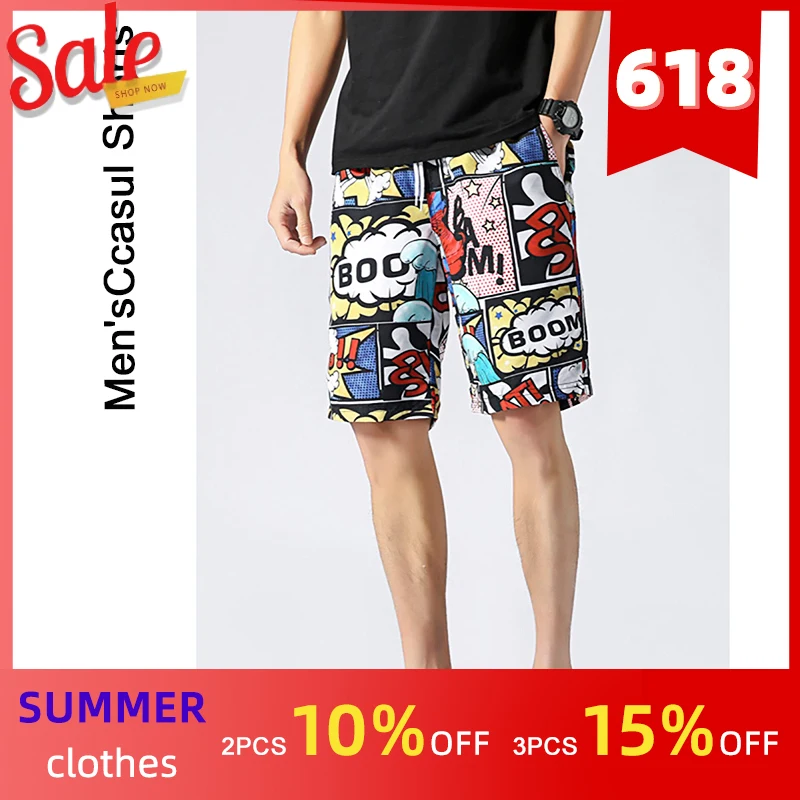 

Printing Shorts Summer Style 2020 Men Shorts Beach Short Breathable Quick Dry Loose Casual Hawaii Man Plus Size 5XL Short