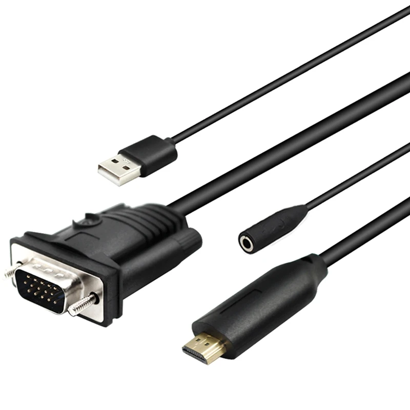 HDMI к Vga конвертер с кабелем 1 8 м цифро аналоговый сигнал USB и o|Адаптеры Type-C| |