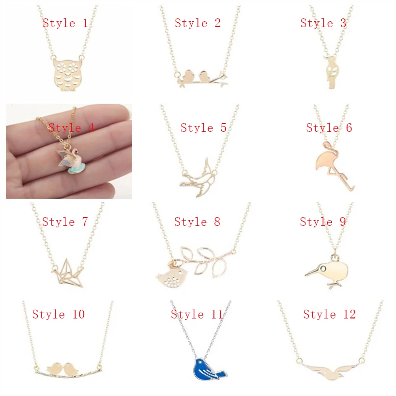 

Chandler Bird Necklace For Women Loving Bird Owl Parrot Swallow Goose Kivid Flamingo Chain Choker Animal Simple Minimalist Charm