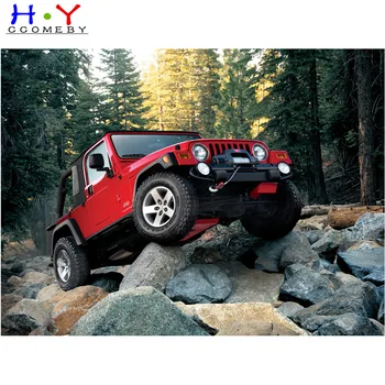

Full DIY Diamond Painting scenic kit Glass Racing car jeep Cross Stitch Diamond Embroidery Patterns rhinestone Mosaic home decor
