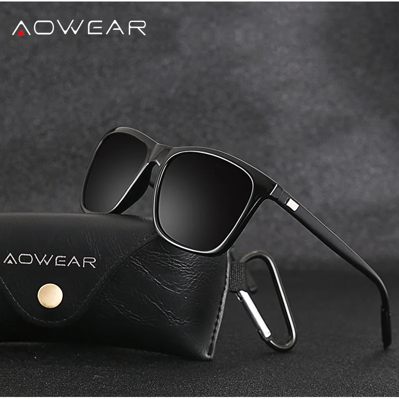 Классические квадратные поляризационные солнцезащитные очки AOWEAR женские