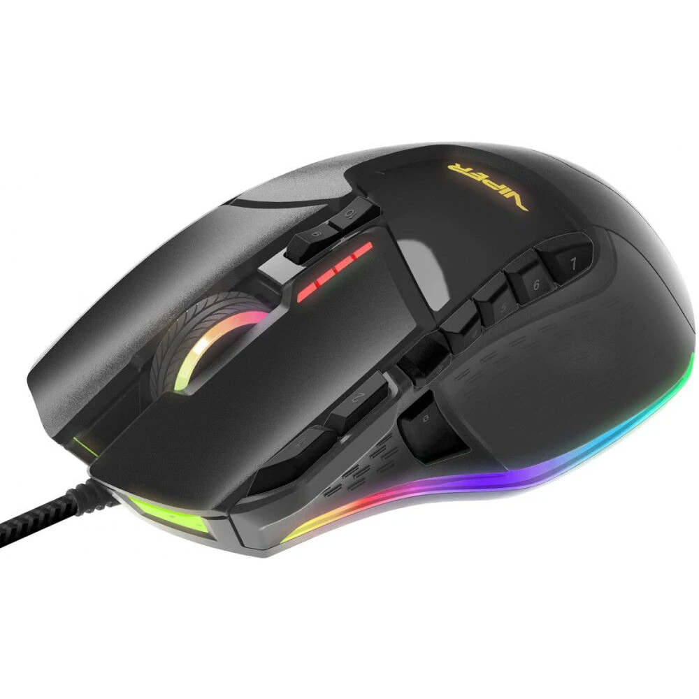 Мышь Patriot Viper V570 Blackout Edition PV570LUXWAK лазерная, 12000 dpi, подсветка RGB цвет: черный