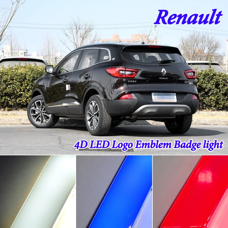 9,4 см X 7,6 см 4D светодиодный маркерный свет для Renault Twingo коврик для машины kadjar fluence светодиодный логотип знак света