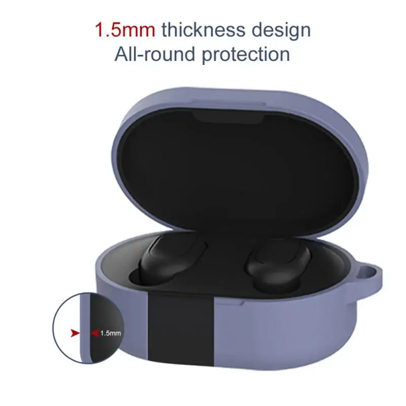 Bluetooth наушники защитная крышка для Xiaomi Redmi Airdots TWS жидкий силиконовый чехол для наушников с крючком пылезащитный чехол