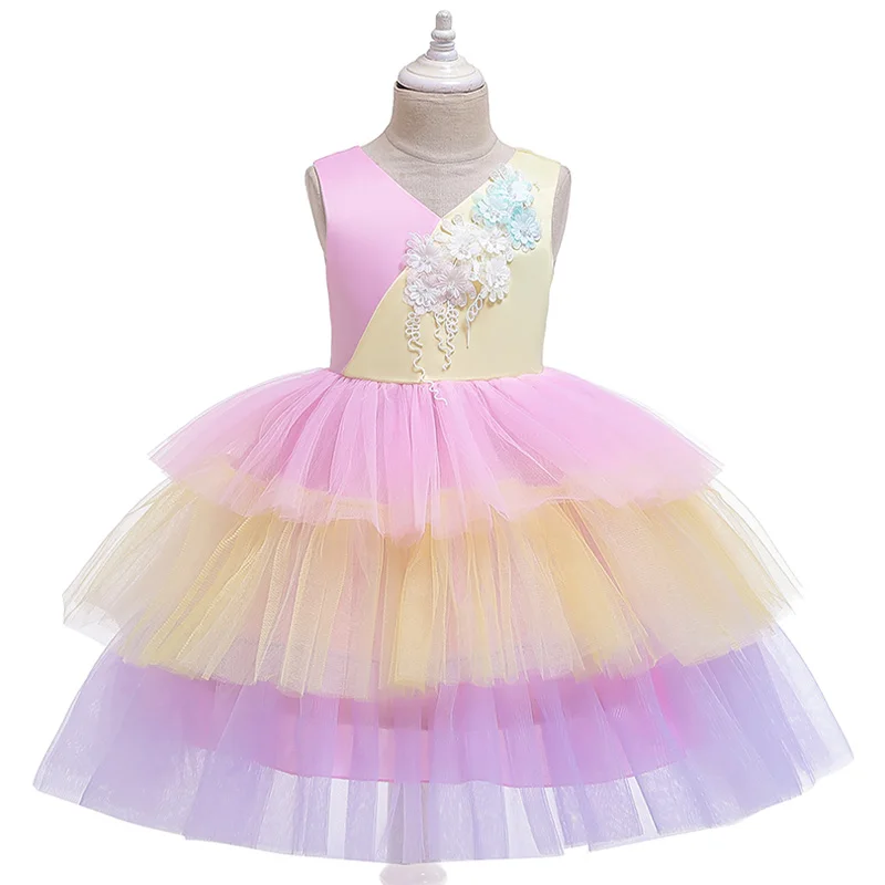 2019-New-Baby-Tutu-Dress-Flower-Girls-Wedding-Dress-Children-s-Birthday-Party-Performance-Dress-Pink