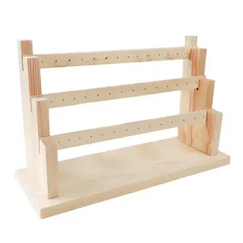 

Wood Multi Tier Jewelry Stand Bracelet Necklace Earrings Holder Display Rack