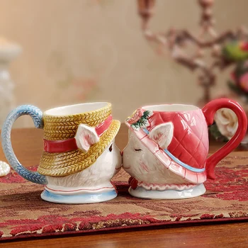 

Match Made In Heaven Cup Set Luxury Handmade Porcelain Bunny Cups Creative Practical Wedding Gift Anniversary Souvenir Coffe Cup