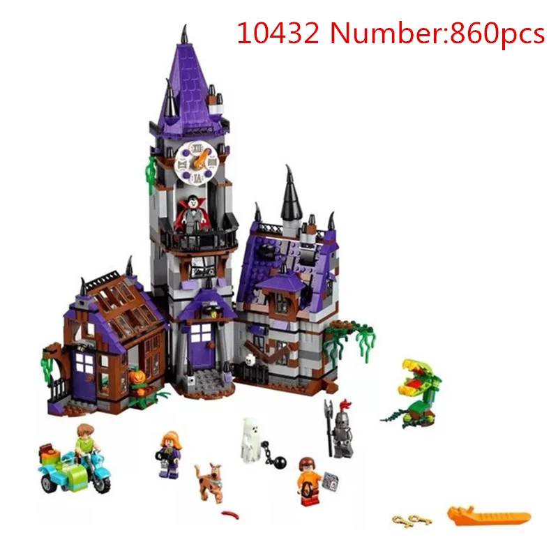 

Scooby Doo Mystery Mansion Building Blocks Scoobydoo Shaggy Velma Vampire Kids Toy Gifts Compatible with Legoinglys