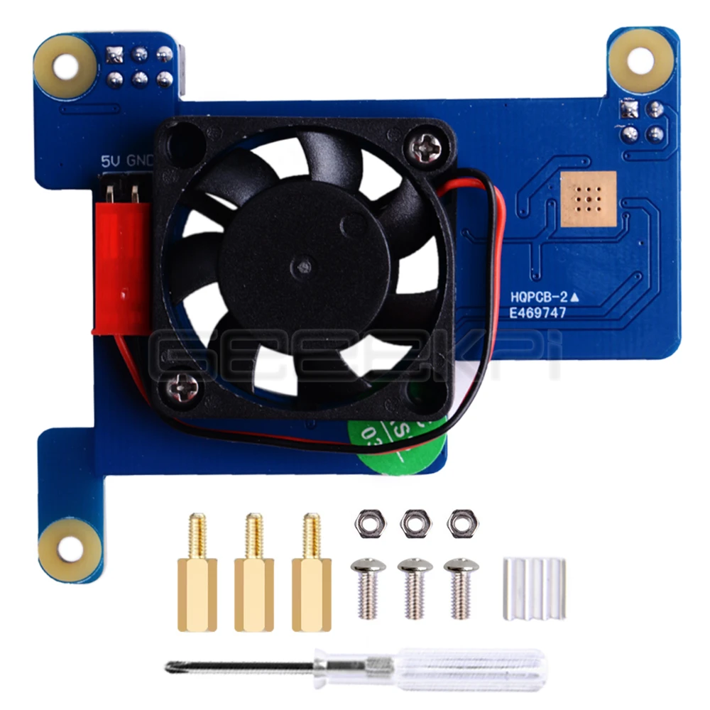 GeeekPi Raspberry Pi PoE HAT модуль питания через Ethernet плата расширения с охлаждающим вентилятором 30x30x7 мм для Raspberry Pi 4B/3B