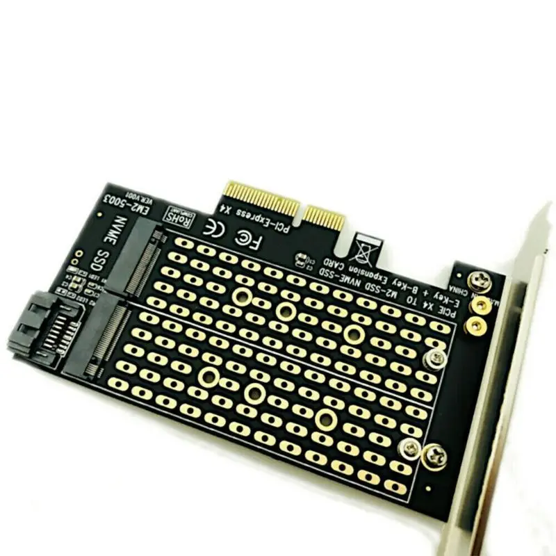 Высокоскоростной NVME X4 X8 X16 SATA двойной SSD M.2 для рабочего стола PCIe PCI Express мини-адаптер для компьютера конвертер карта расширения