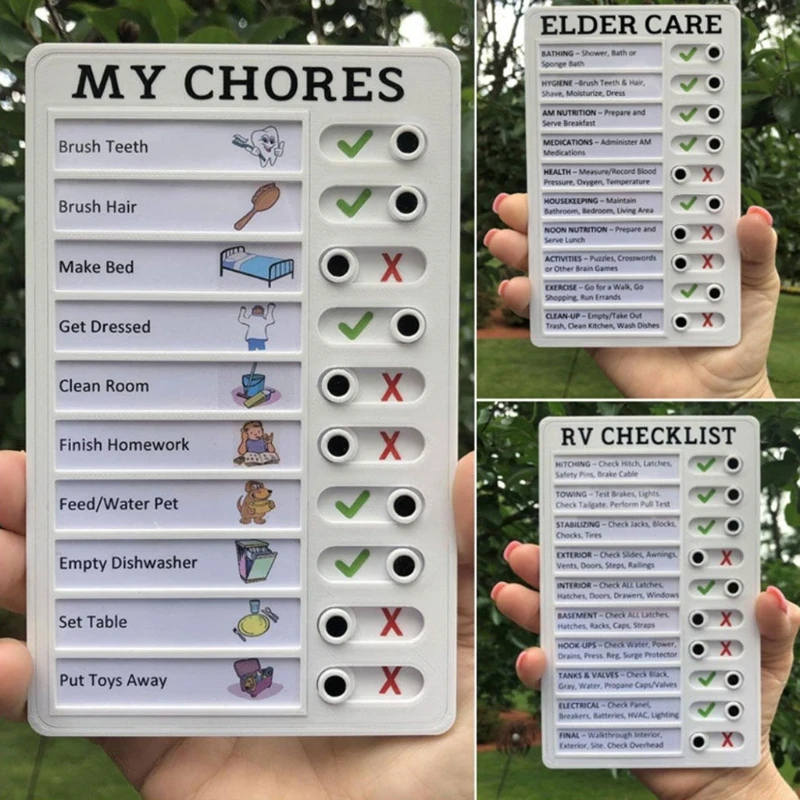 Wall Mount Elder Daily Care Checklist Board Reusable My Chores Detachable For Student | Канцтовары для офиса и дома
