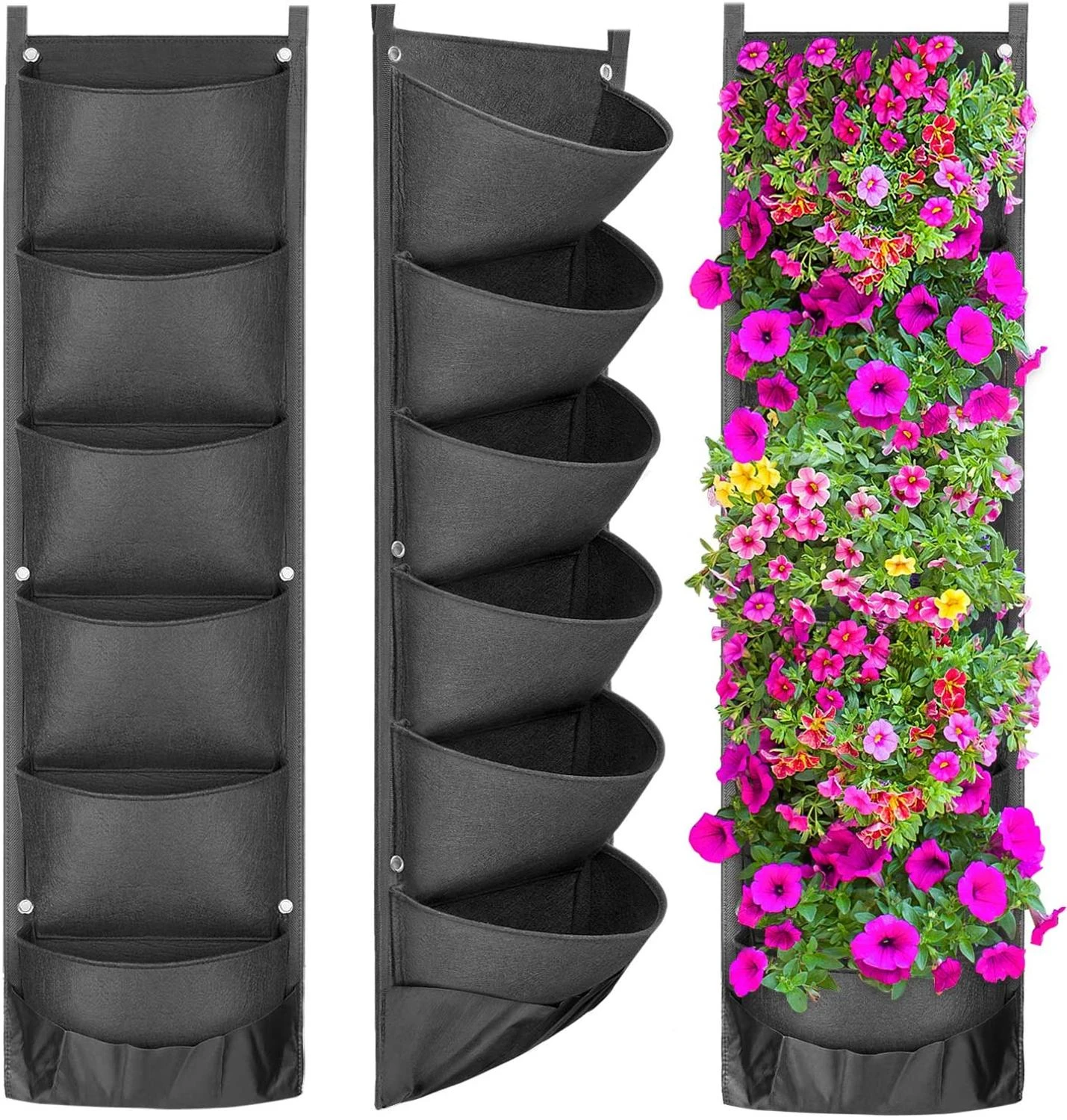 Macetas colgantes verticales para jardín, maceta impermeable para uso interior y exterior, bolsa de montaje en diseño|Macetas y jardineras| - AliExpress