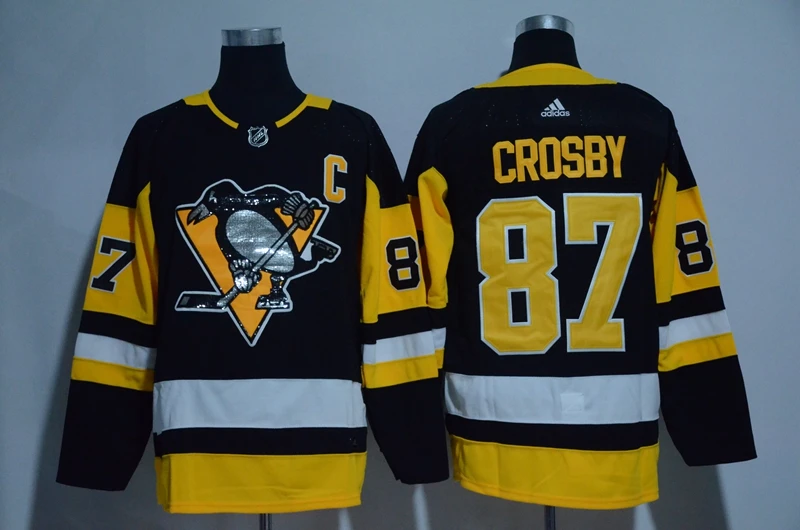 Мужские взрослые Джерси Питтсбург Evgeni Malkin 71 Kris Letang 58 87 Sidney Crosby - Цвет: Хаки