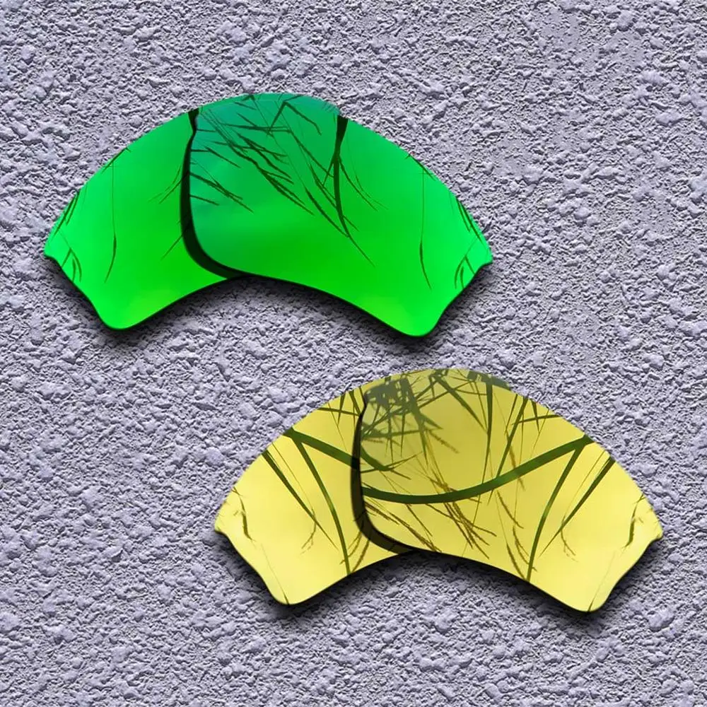 2 Pairs Polarized Replacement Lenses for Oakley Half Jacket XLJ Sunglasses- Multiple Choices - Цвет линз: Green-Golden