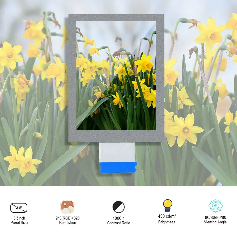 

Original AUO C035QVN01.0 240*320 3.5 Inch IPS TFT Lcd Screen Connector TTL Connector Display Modules WLED
