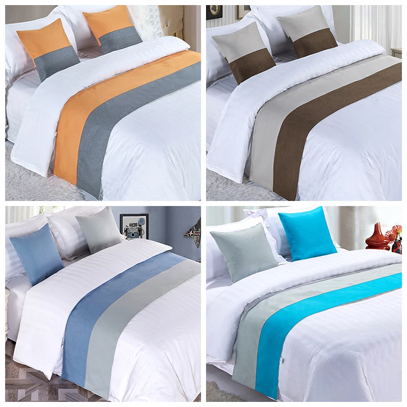 

Nordic Style Modern Bed Runner + 2Pcs Pillowcase Bedding Scarf Towel Throw Bedding For Bedroom Hotel Wedding Room Decor