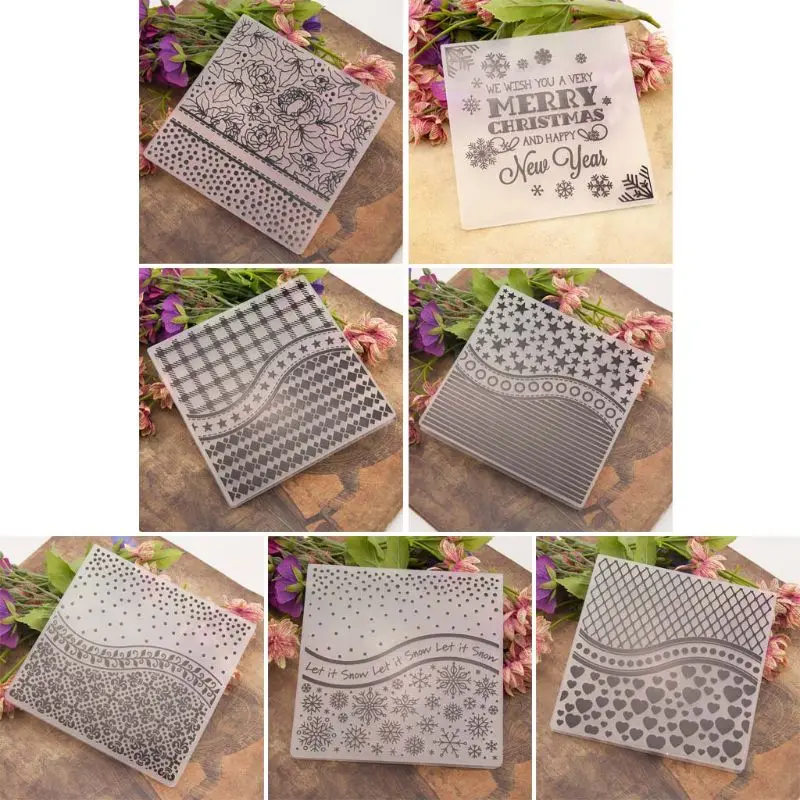 Plastic Embossing Folder Template DIY Scrapbook Photo Album Card Dot Snowflake M4YD