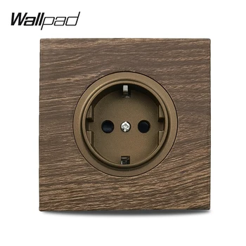 Wallpad สีไม้ซ็อกเก็ตผนังแผงอลูมิเนียม USB Charger Outlet EU ฝรั่งเศส UK Universal Power Outlet ต่ําราคา 1