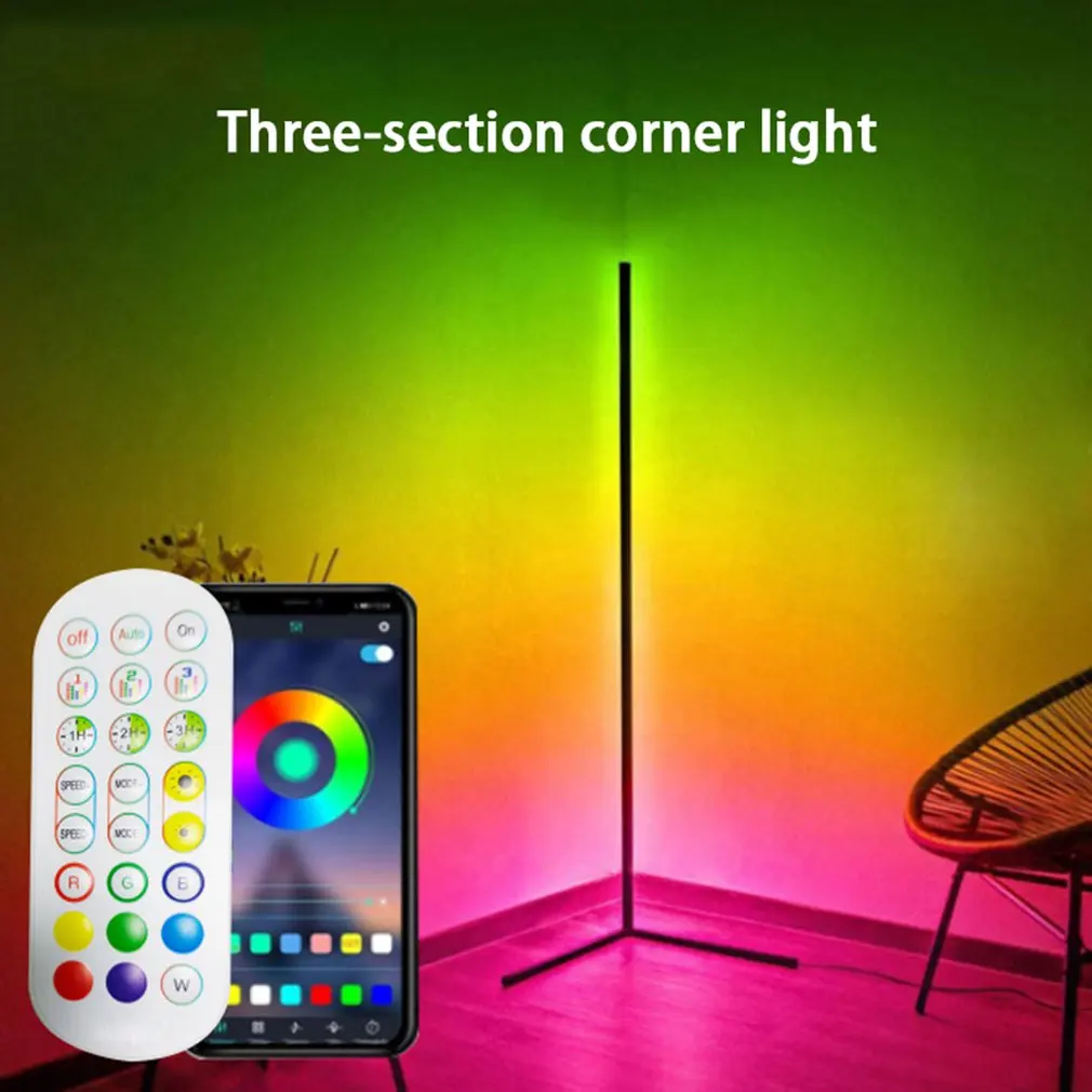 

Floor Lamp RGB-Changing Dimmable With APP And Remote Control Colorful Lamp 60" Corner Decoration Lamp For Living Room Bedroom