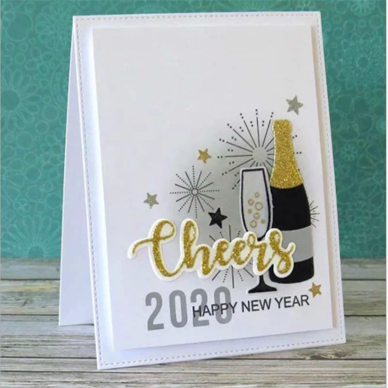 2020CHEERS металлические штампы для вырезания вина и трафареты штампов сделай сам
