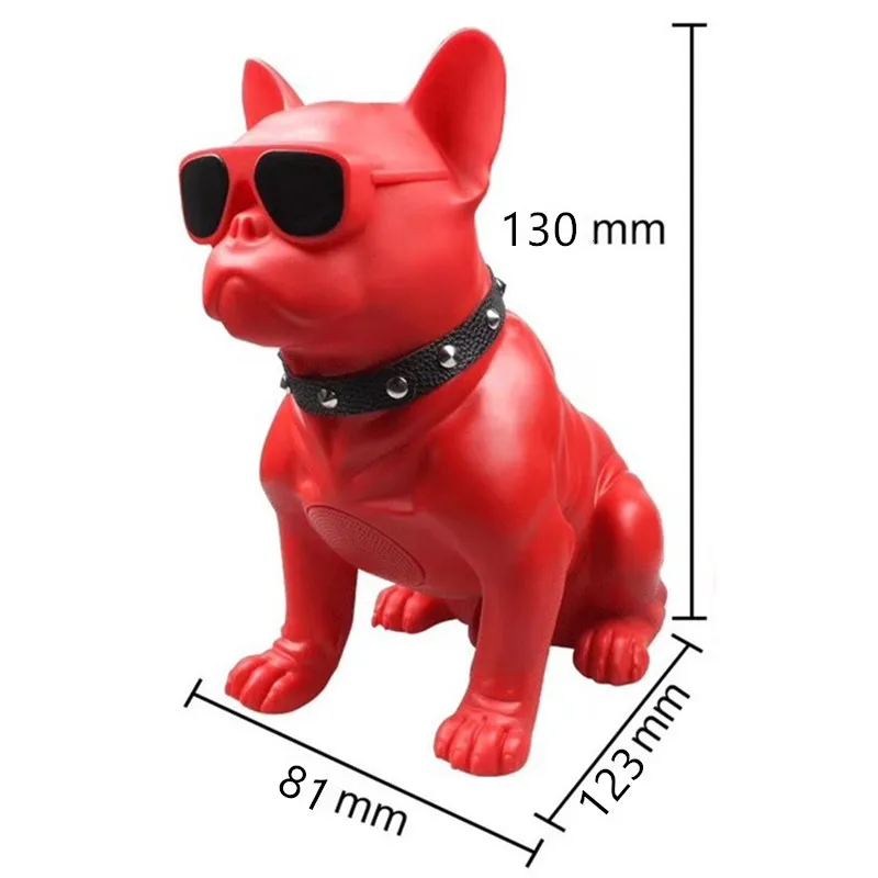 Bulldog MP3 Player Mobile Phone Bluetooth Speaker Full Body Dog Wireless Portable Cartoon Sound Desktop Audio AUX TF Card Music