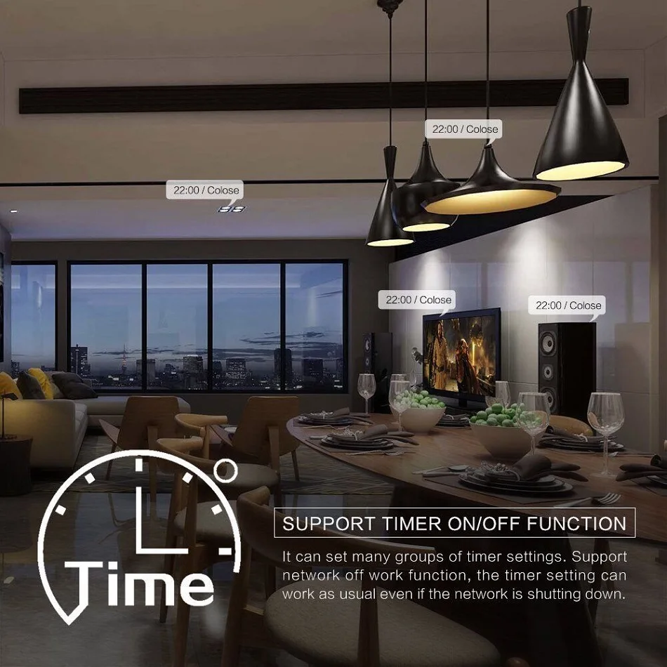 Timethinker ЕС Стандартный, Wi-Fi+ RF Tuya 1/2/3 Стекло Панель настенный светильник Управление er для работы Alexa Google Home 433 дистанционного Управление