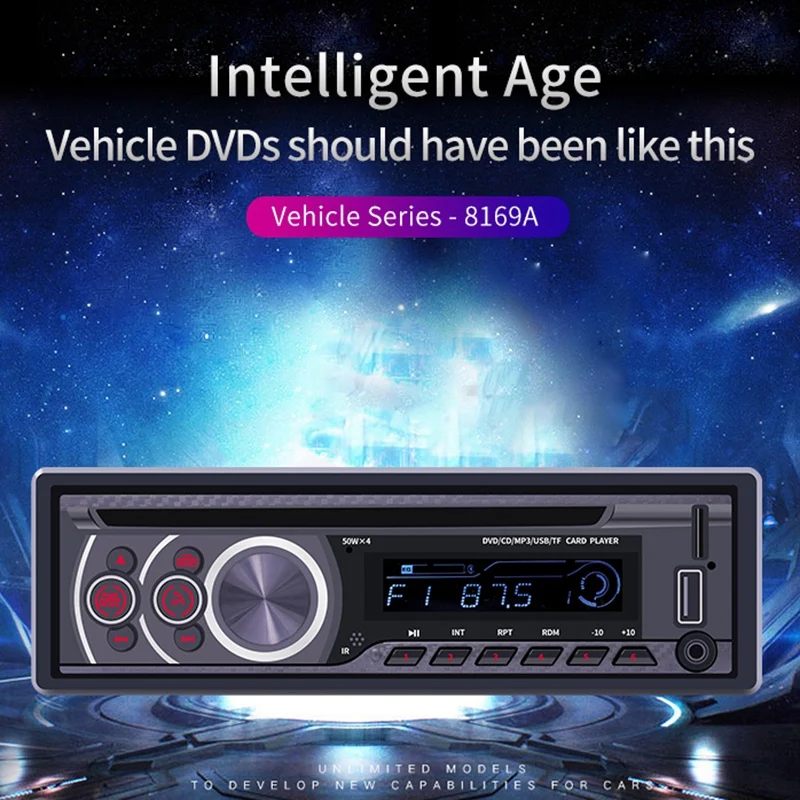 Автомобильный стерео CD плеер один Din Bluetooth аудио и громкой связи MP3 CD/DVD/VCD USB порт AUX