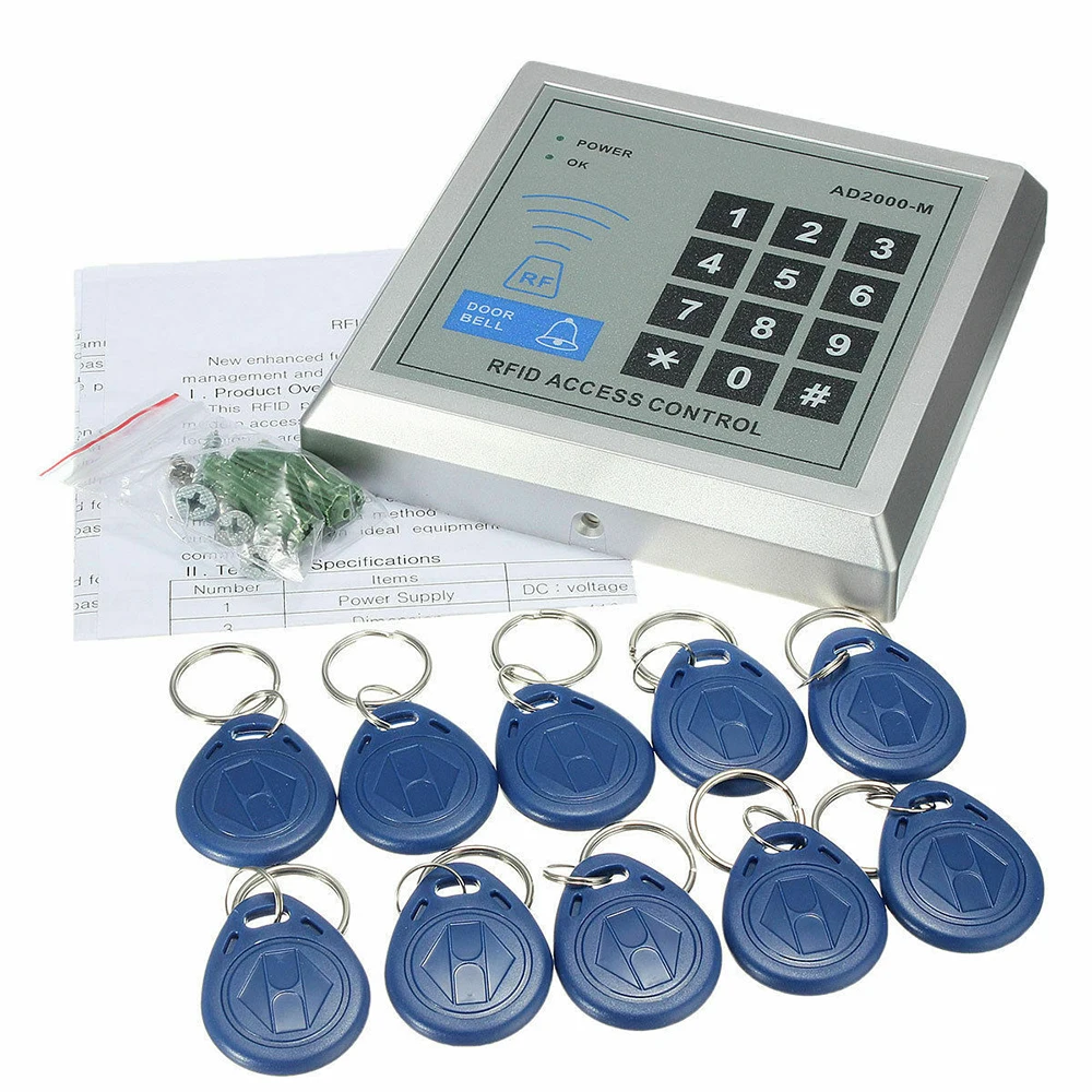 Лучшее качество безопасности RFID Близость входной двери замок система контроля доступа 500 пользователя+ 10 ключей