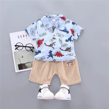 

2020 Summer Toddler Infant Clothes Suits Gentleman Style Baby Boys Clothing Sets Shirt Short Pants Kids Child Costume 2pcs/set
