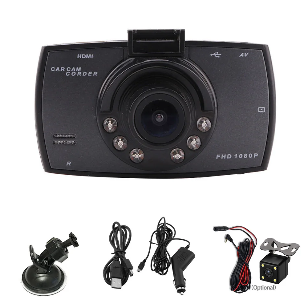 car-2.7 Inch Car DVR Camera Full HD 1080P 140 Degree Dashcam Video Registrars Dual Lens  Rear View Night Vision G-Sensor Dash Cam