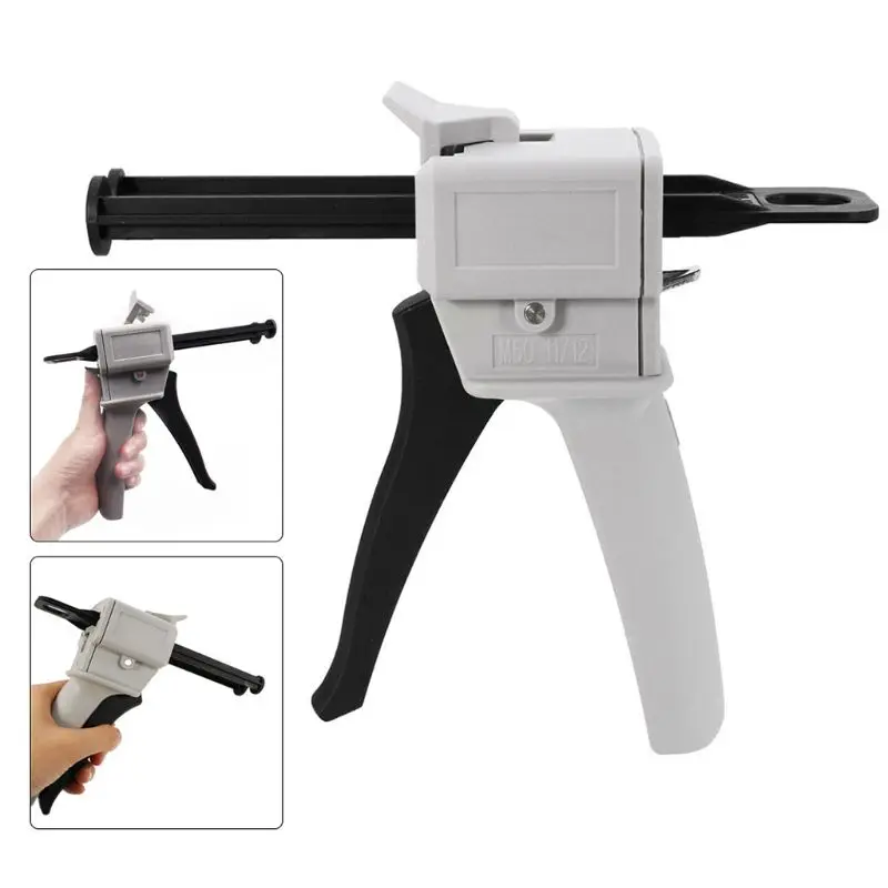 2:1/1:1 Universal Glue Gun 50ml Two Component AB Epoxy Sealant Glue Gun Applicator Adhensive Squeeze Manual Caulking Q84D,caulking tools,caulking gun nozzles,caulking gun,caulking nozzle,sealant tool kit